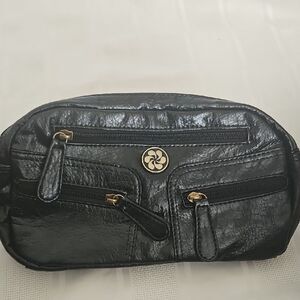 Black Crossbody Bag with Gold Hardware